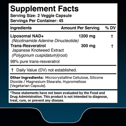 WELLNESS LABSRX Liposomal NAD Supplement 1500mg – USA Made, NAD+ Support, 2 Pack