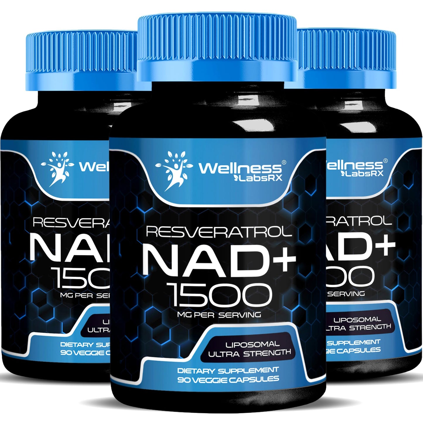 Wellness LabsRx Liposomal NAD+ Supplement 1500mg – USA Made, 3-Pack for NAD+ Support, Energy & Cellular Health