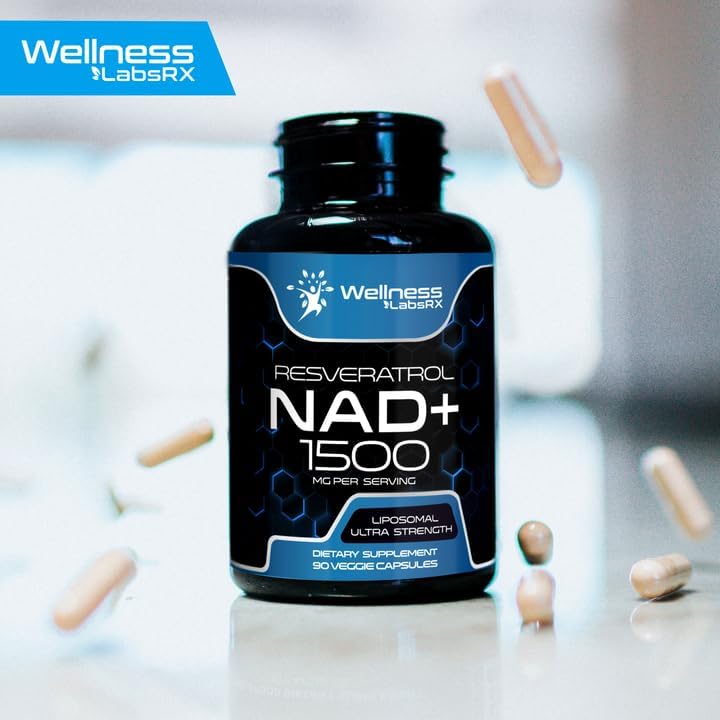 WELLNESS LABSRX Liposomal NAD Supplement 1500mg – USA Made, NAD+ Support, 2 Pack