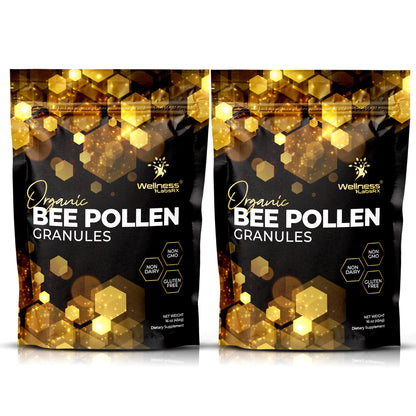 Organic Bee Pollen Granules 2 Lbs - WellnessLabsRx | Immune Support, Energy & Digestive Wellness - Gluten-Free - USA Made