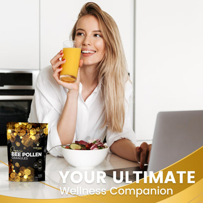 Organic Bee Pollen Granules 2 Lbs - WellnessLabsRx | Immune Support, Energy & Digestive Wellness - Gluten-Free - USA Made