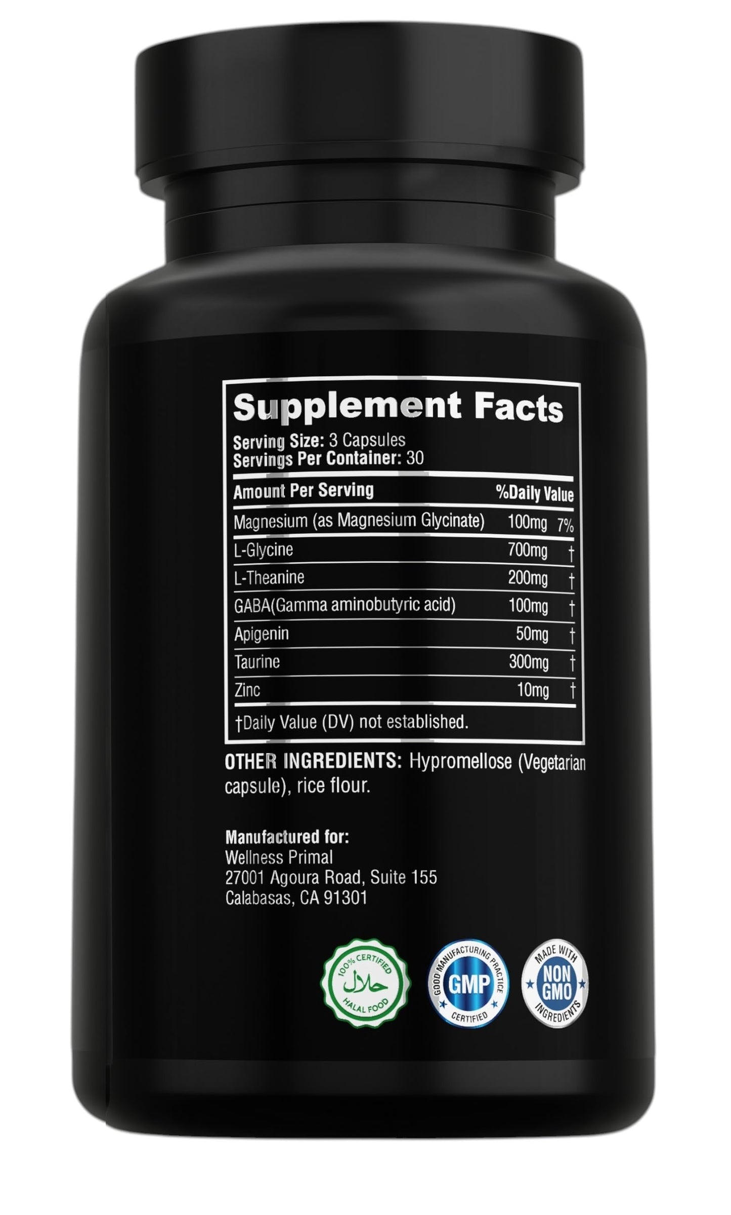 Wellness Primal Melatonin-Free Sleep Aid - 90 Vegan Capsules