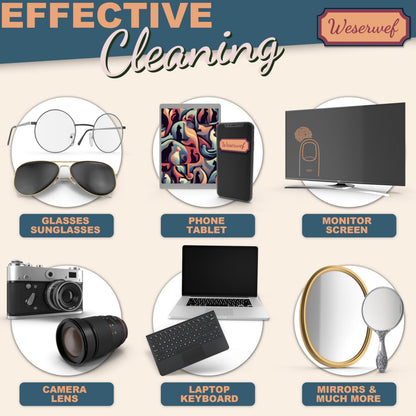 WESERWEF Design Microfiber Glasses Cleaning Cloth – 12x12, Ultra-Soft & Scratch-Free (Cats)