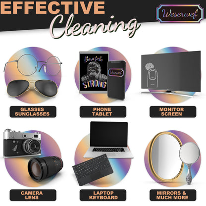 WESERWEF Design Microfiber Glasses Cleaning Cloth – 12x12, Ultra-Soft, Scratch-Free