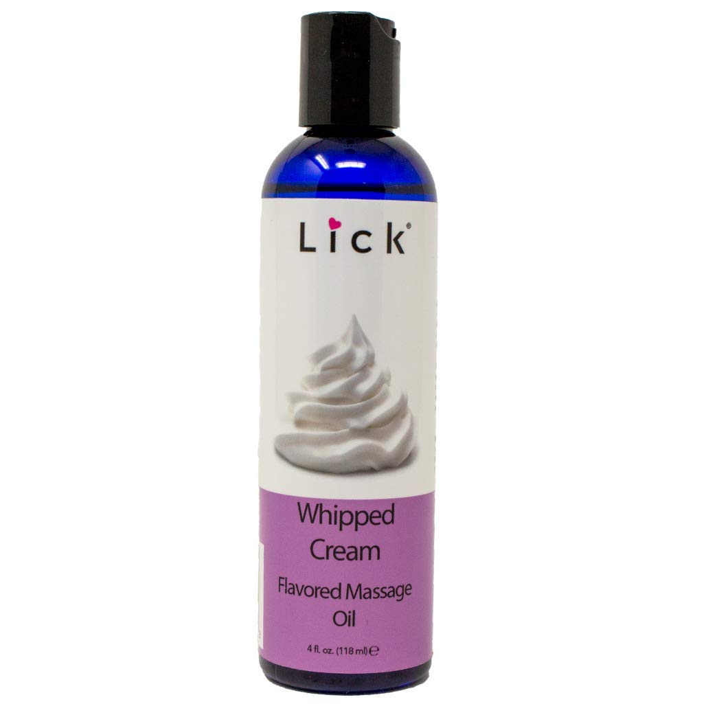 Whipped Cream Flavored Massage Oil for Couples – Edible Massage Lotion (4 oz) – Vegan, Non-Sticky