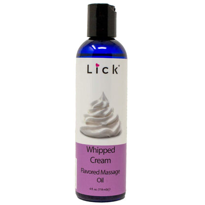 Whipped Cream Flavored Massage Oil for Couples – Edible Massage Lotion (4 oz) – Vegan, Non-Sticky
