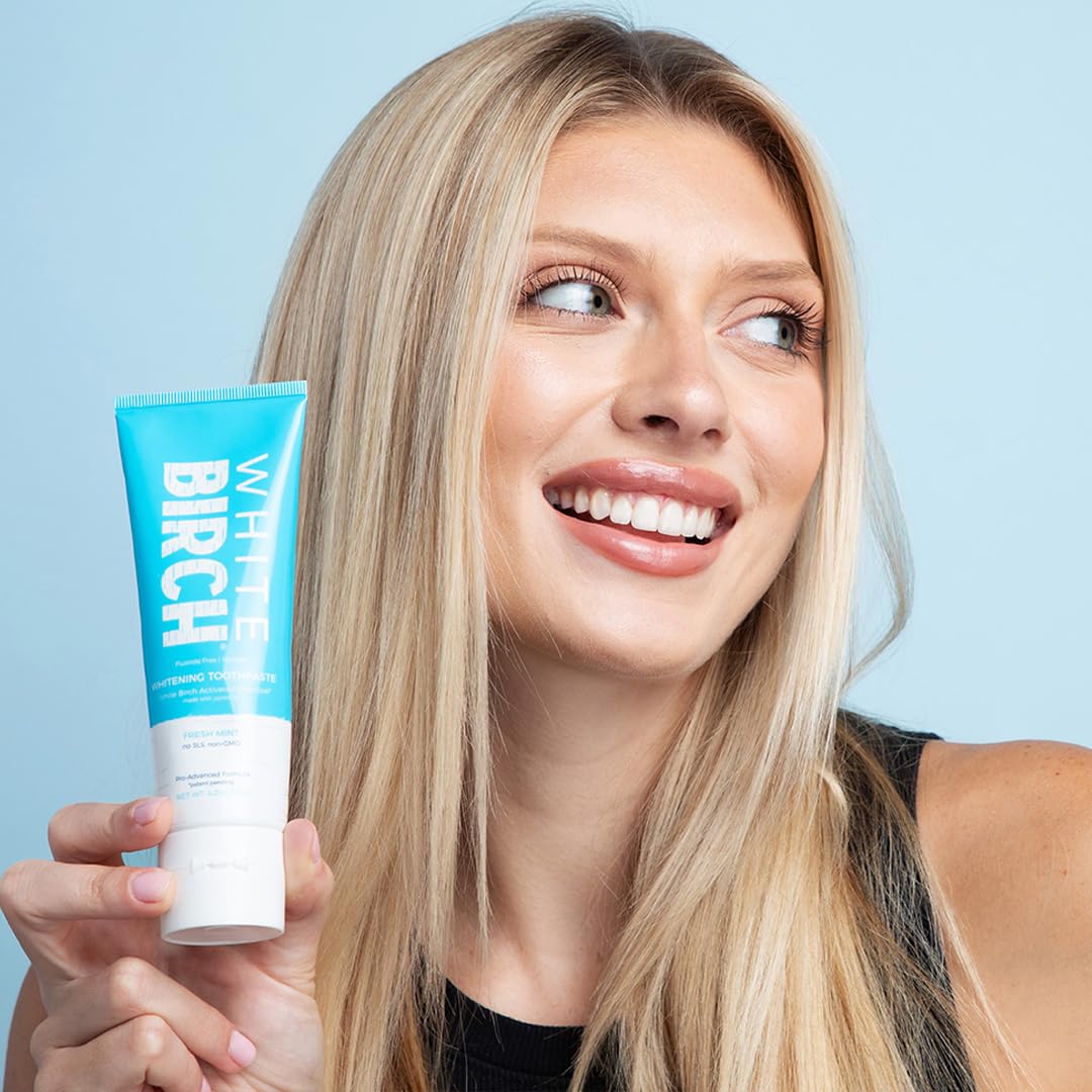 White Birch Activated Charcoal Toothpaste | Natural Teeth Whitening | No Fluoride