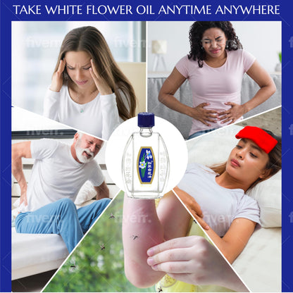 White Flower External Analgesic Balm Oil 10ml – US Import (12 Pack)