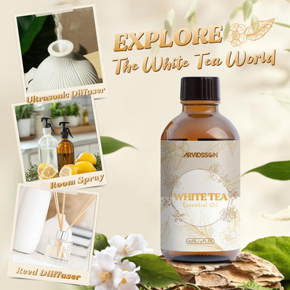 White Tea Essential Oil 4 oz (120 ml) – Pure, Natural Fragrance for Diffusers, Candles & Room Sprays