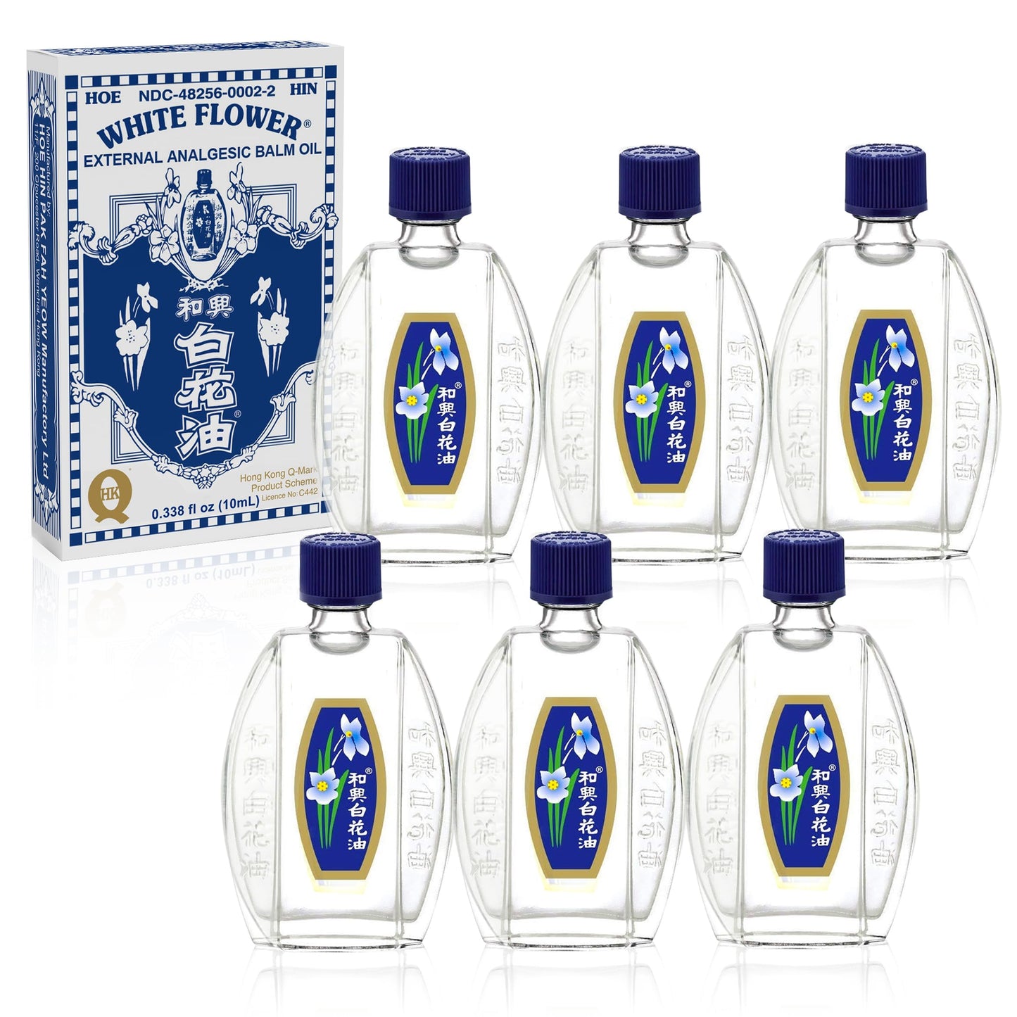 White Flower External Analgesic Balm Oil – 10ml (0.338 fl oz) – 6 Pack | Authentic US Import