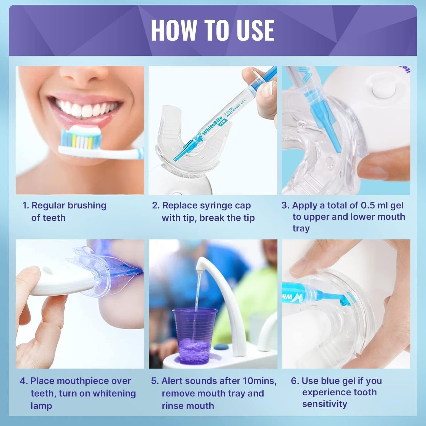 Whitebite Pro Teeth Whitening Kit – Sensitive Teeth, Enamel Safe, LED System