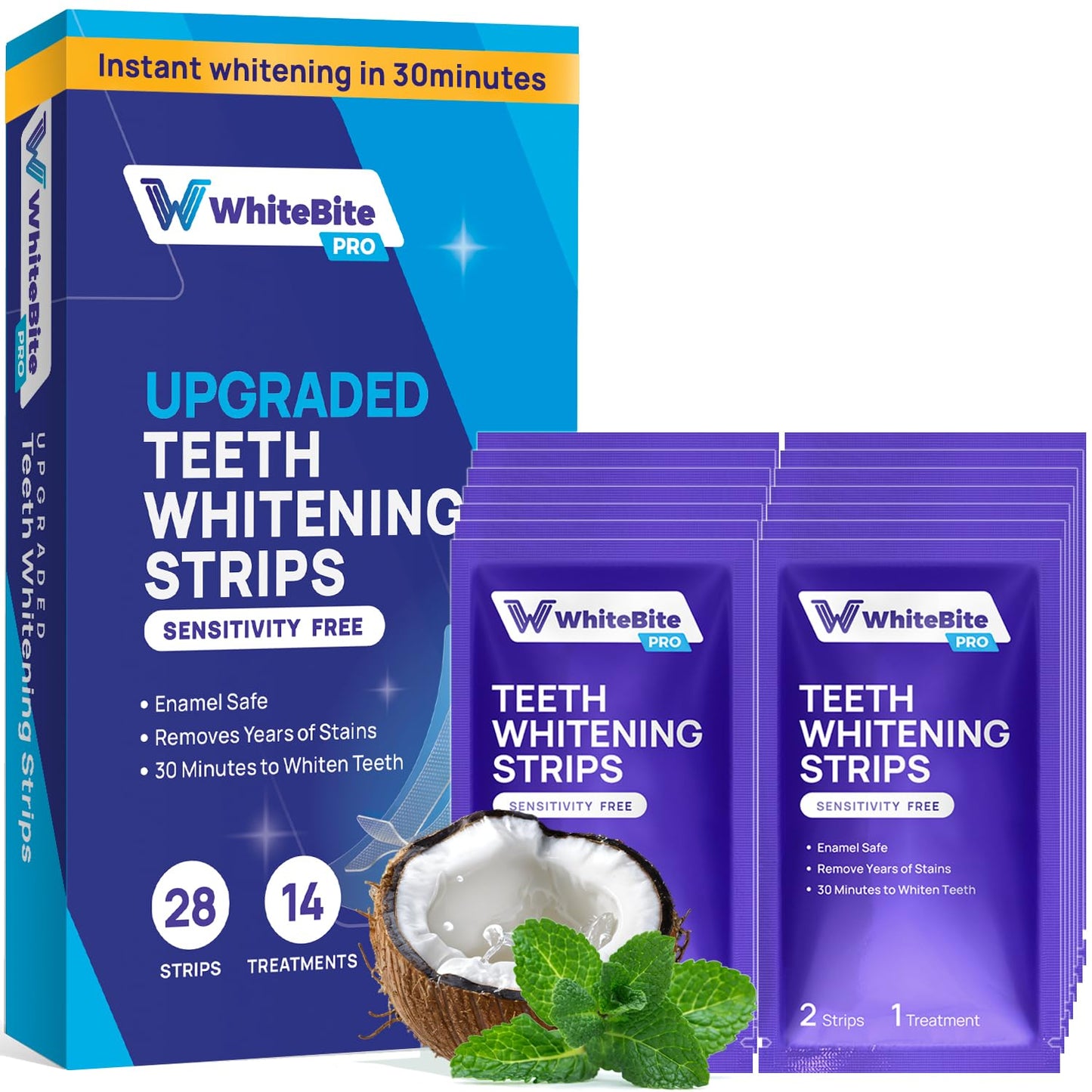 Whitebite Pro Teeth Whitening Strips – 28 Strips (14 Treatments) Mint