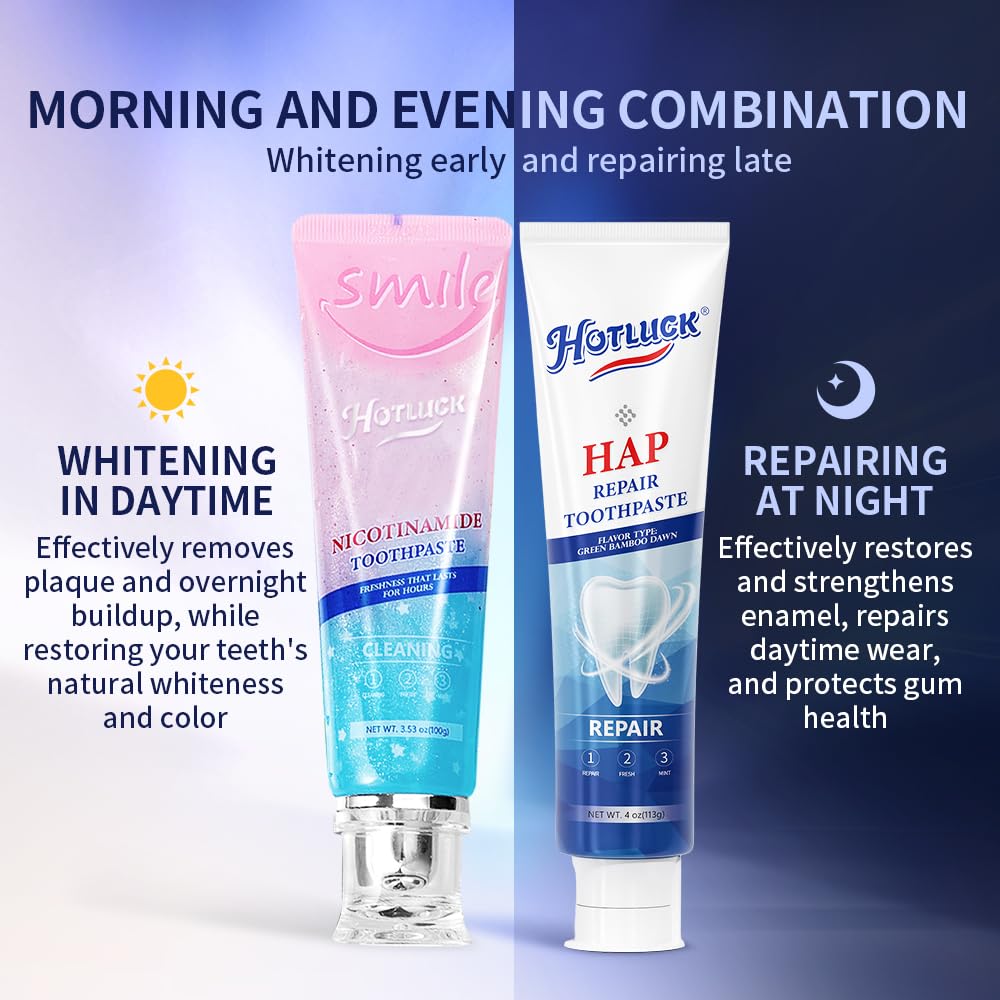 Whitening Niacinamide Toothpaste + Nano Hydroxyapatite Toothpaste – 3.53oz & 4oz