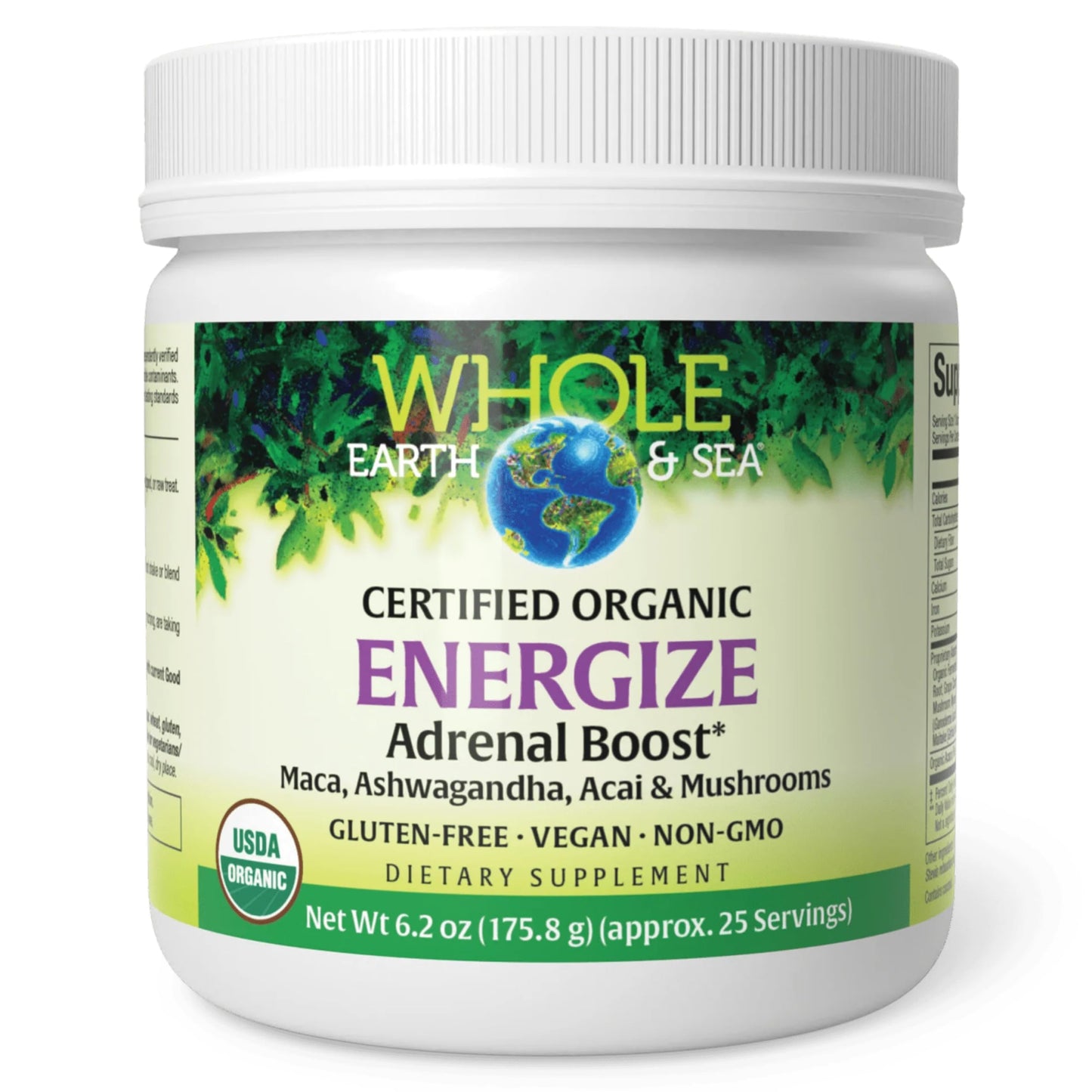 Whole Earth & Sea by Natural Factors — Energize Adrenal Boost with Maca Root & Ashwagandha, 6.2 oz Powder