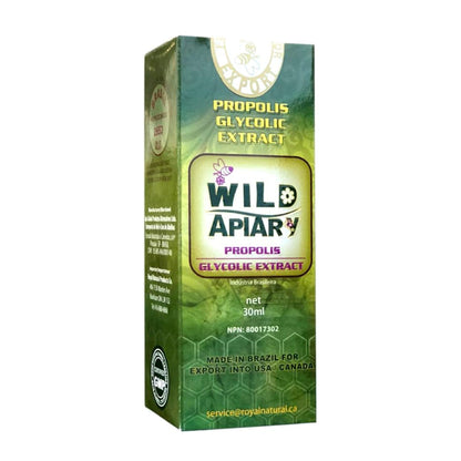 Generic Wild Apiary Brazilian Green Propolis Liquid Drop Glycolic (Non-Alcoholic) Extract 30ml (1 Bottle) - Sugar Free, Wax Free