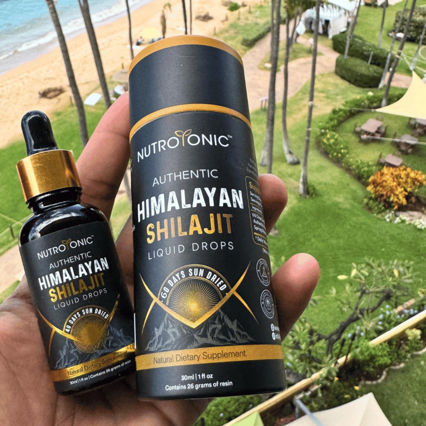 NutroTonic® Himalayan Shilajit Liquid Drops – 86% Fulvic, 10% Humic, Gold A+ (20ml)