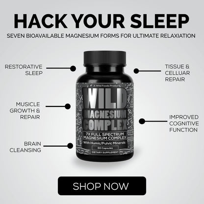 Wild Foods Wild Magnesium Complex – 7 Forms in One, 450 mg per Capsule, 90 Capsules (Pack of 2)
