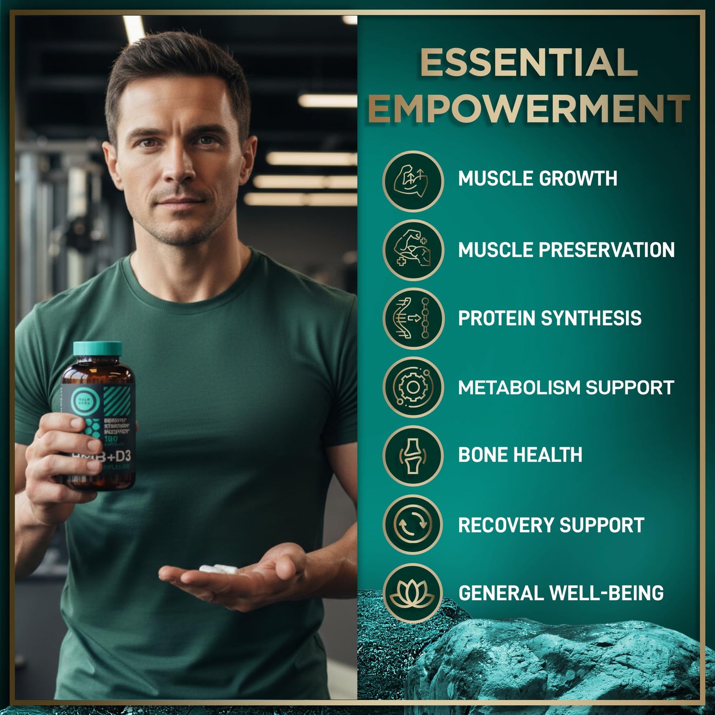 WILD FUEL HMB + Vitamin D3 Capsules – 360 Caps, 1,000–3,000 mg HMB