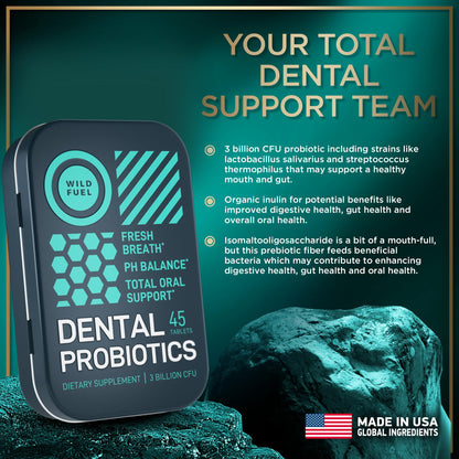 WILD FUEL Oral Probiotics for Teeth – 3B CFU K12 & L. paracasei, Salivarius Mints
