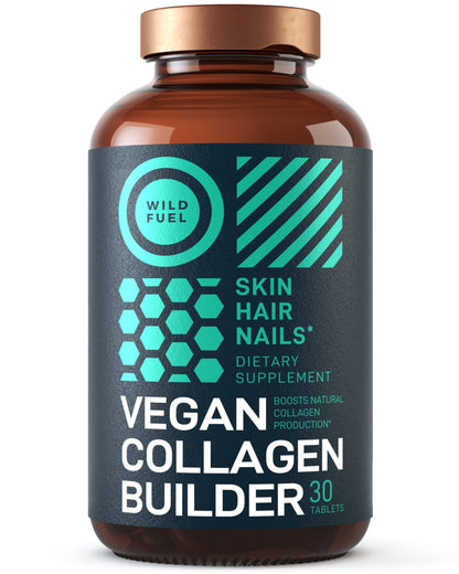 WILD FUEL Vegan Collagen Booster Tablets — Cruelty-Free Plant-Based Support for Skin, Hair & Nails (2-Pack)