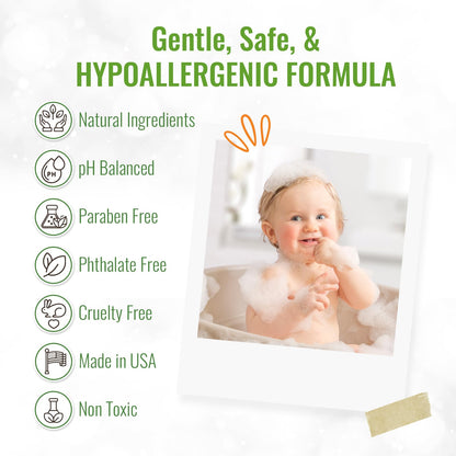 Wild Naturals Baby Eczema Shampoo & Body Wash – Gentle, Tear-Free & Hypoallergenic