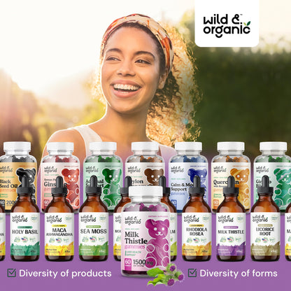 Wild & Organic Milk Thistle Gummies – Liver Detox 1500mg | 60 Vegan Chews (Pack of 2)