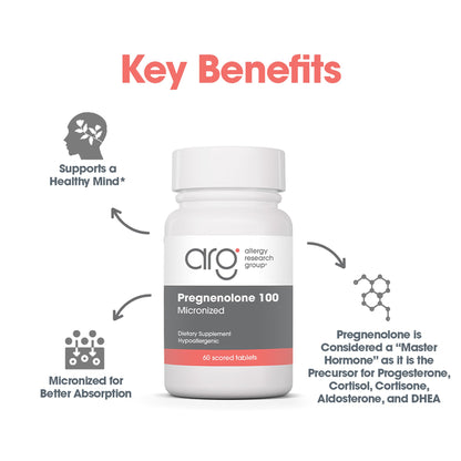Allergy Research Group Pregnenolone 100mg – Plant-Based Hormone Support (60 Tablets)