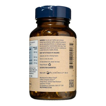 Wiley's Finest Wild Alaskan Fish Oil Easy Swallow Minis — 630mg EPA/DHA, 180 Mini Softgels (90 Servings)