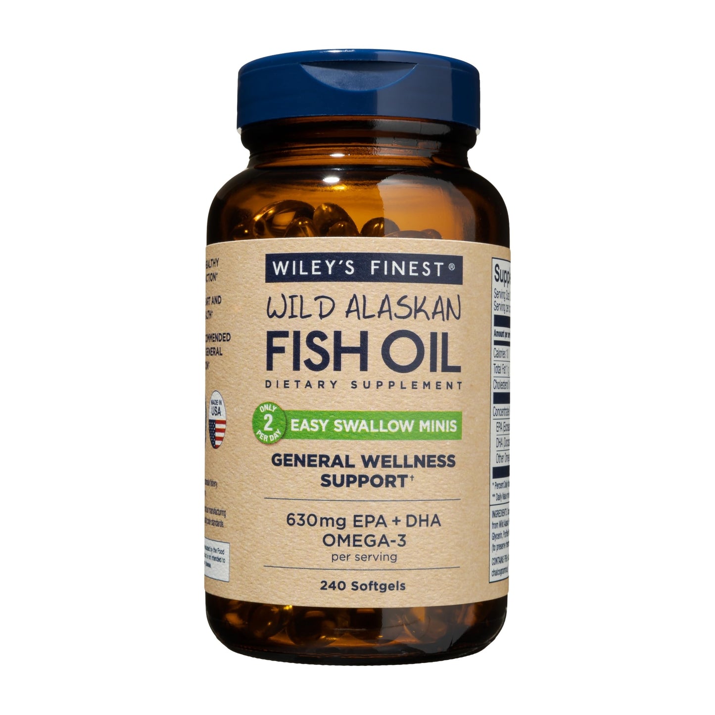 Wiley's Finest Easy Swallow Minis – Double-Strength Omega-3 630mg EPA/DHA