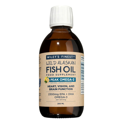 Wiley's Finest Wild Alaskan Fish Oil Peak Omega-3 Liquid - 2300mg EPA/DHA - Lemon - 8.45 oz (50 Servings)