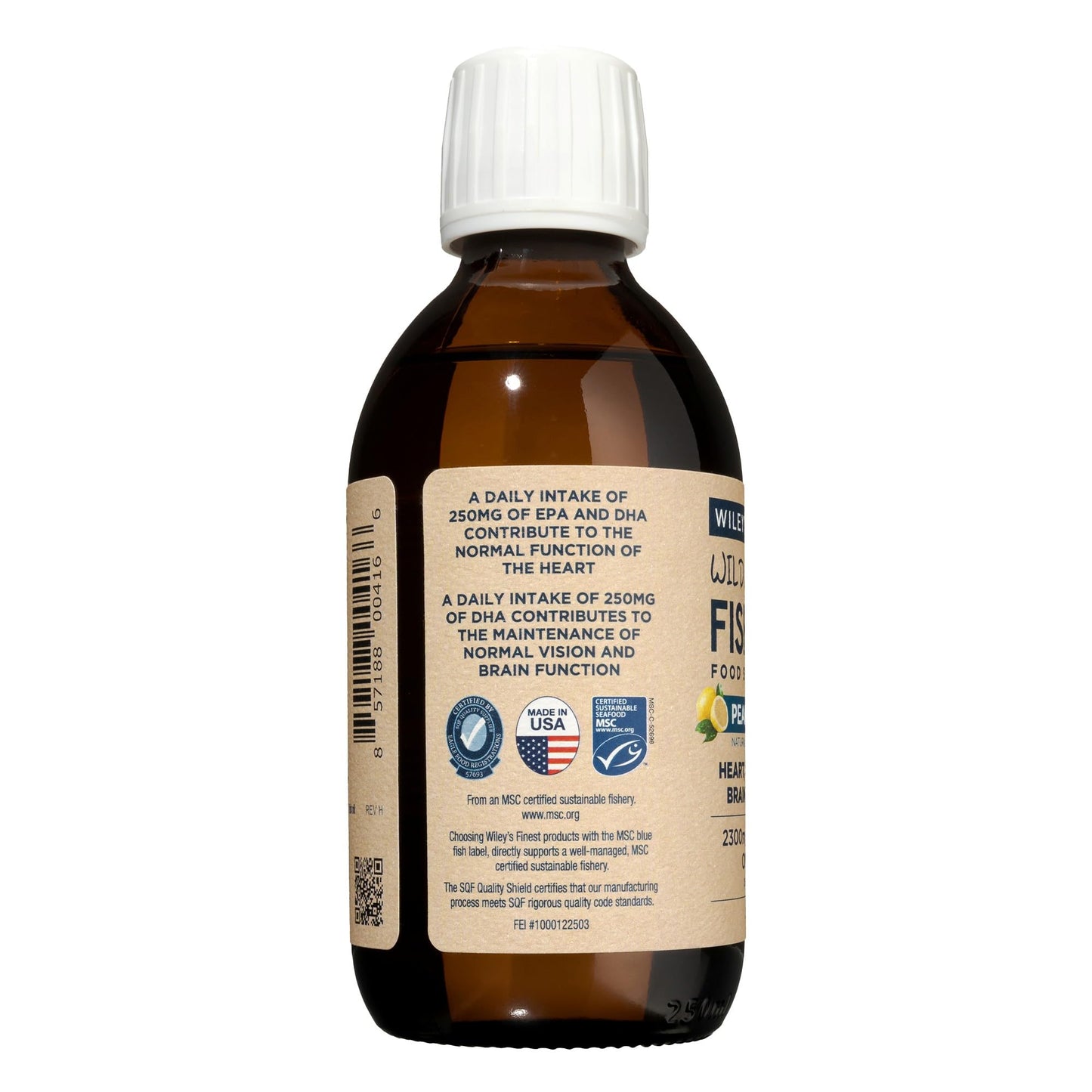 Wiley's Finest Wild Alaskan Fish Oil Peak Omega-3 Liquid - 2300mg EPA/DHA - Lemon - 8.45 oz (50 Servings)