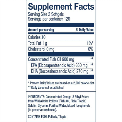 Wiley's Finest Easy Swallow Minis – Double-Strength Omega-3 630mg EPA/DHA