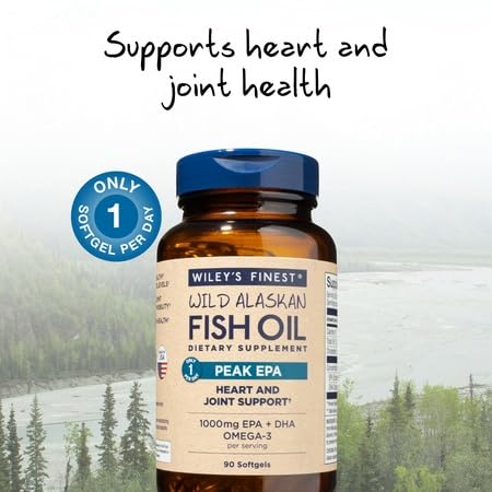 Wiley's Finest Peak EPA Triple Strength Wild Alaskan Fish Oil 1000mg – 90 Softgels