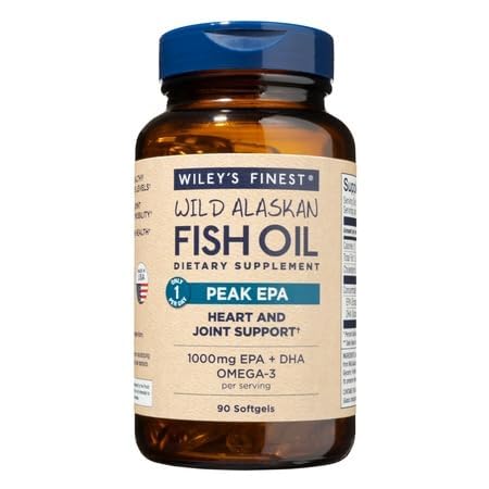 Wiley's Finest Peak EPA Triple Strength Wild Alaskan Fish Oil 1000mg – 90 Softgels