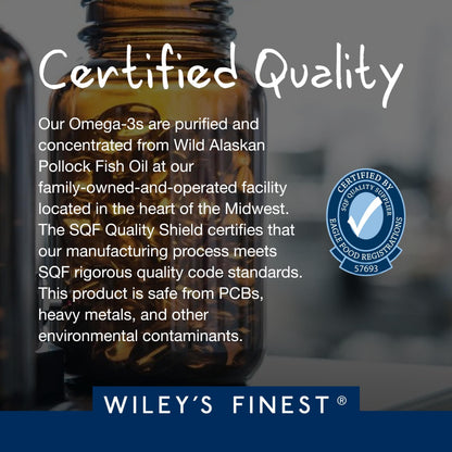 Wiley’s Finest Peak EPA & DHA Fish Oil 1000mg - 60 Softgels | Wild Alaskan, Triple Strength