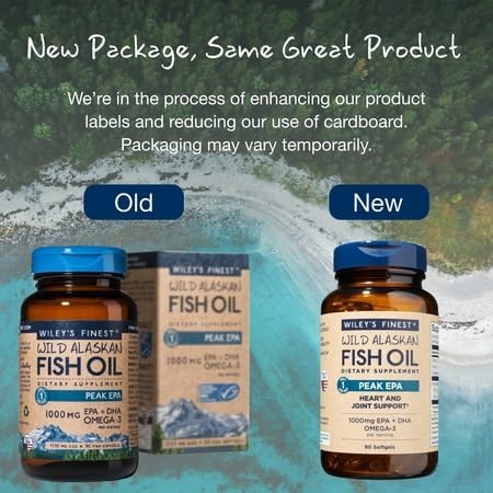 Wiley's Finest Peak EPA Triple Strength Wild Alaskan Fish Oil 1000mg – 90 Softgels