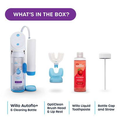 Willo Fully Automatic Kids U-Shaped Toothbrush – Berry Splash (Ages 8-11)