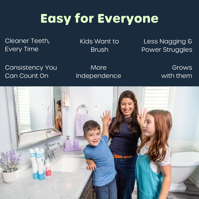 Willo BrushBot Kids U-Shaped Toothbrush Starter Kit – Rechargeable Smart Electric Toothbrush for Kids 5-7 with App, Soft Bristles, Deep Clean Modes | Small Berry Splash