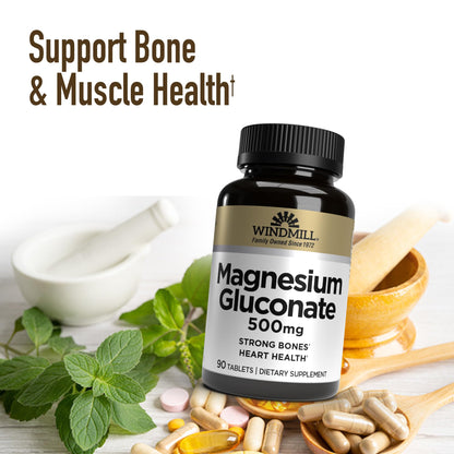 Magnesium Gluconate 500 mg - 90 Tablets | Windmill