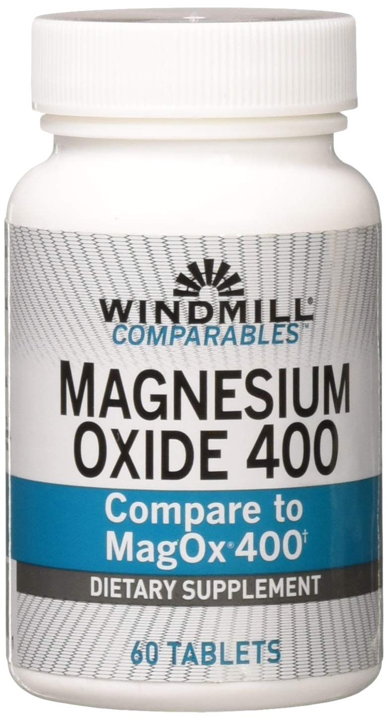 Windmill Magnesium Oxide 400 mg – Immune Support, Heart Health, Muscle Recovery | 60 Count
