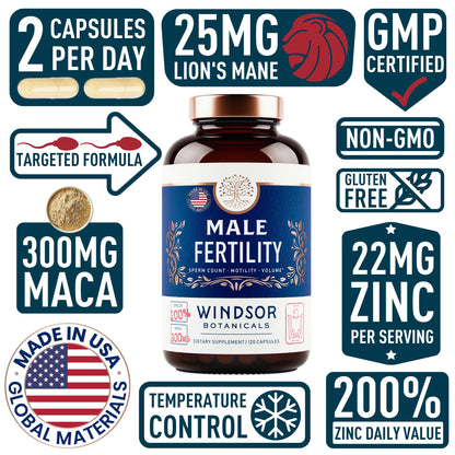 WINDSOR BOTANICALS Men's Fertility Supplements - Prenatal Vitamins 2-Pack