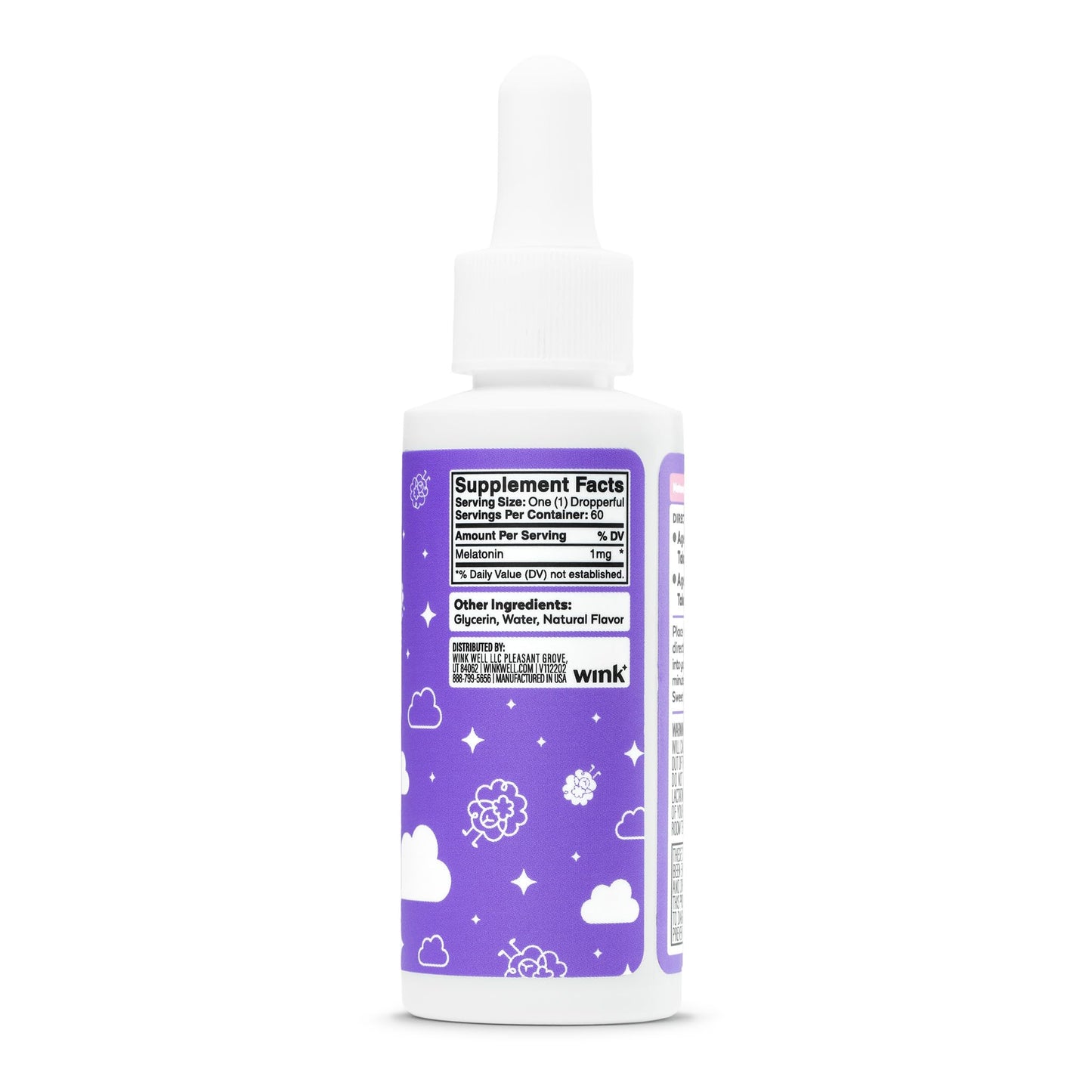 Wink Well Kids Melatonin Drops — 1 mg, Drug-Free Sleep Support for Children (2-Pack)