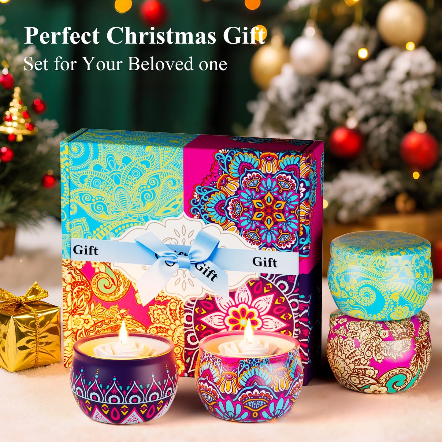 WINTERCRUSH 4-Pack Scented Candles Gift Set – Christmas Home Fragrance