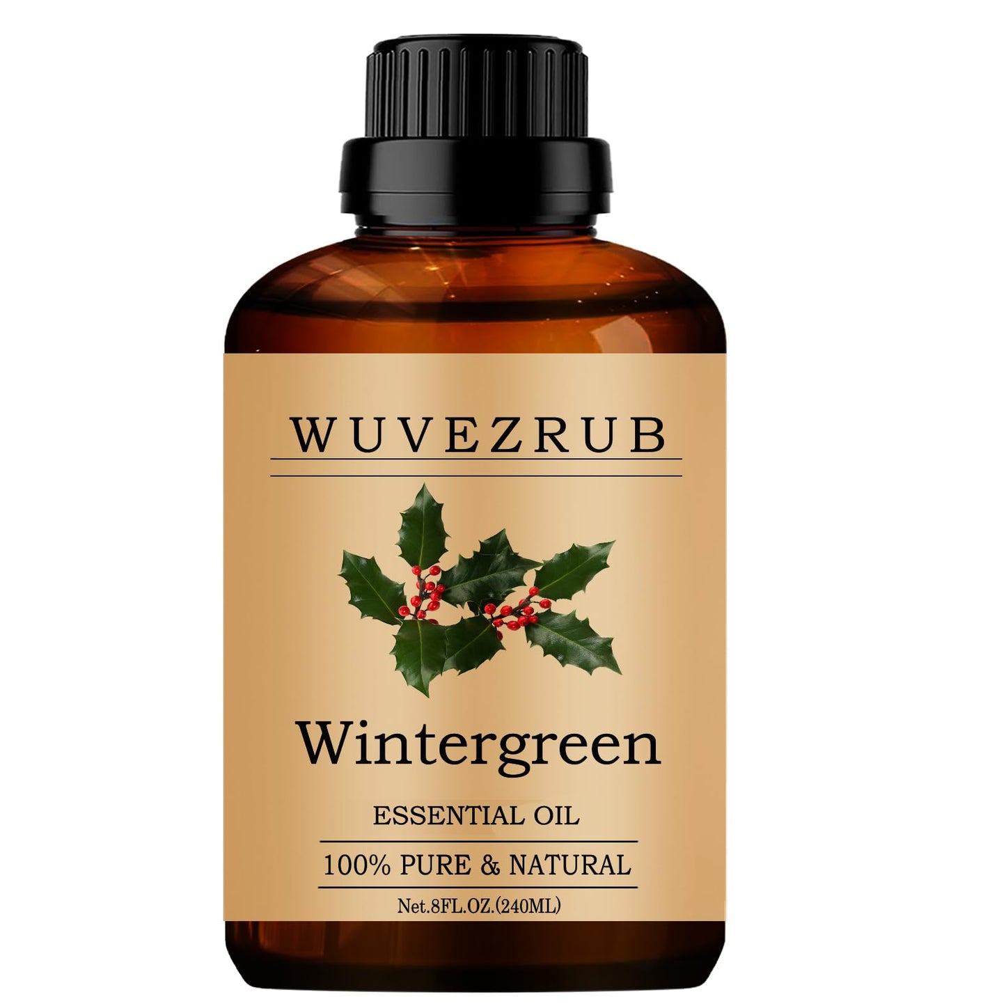 Wintergreen Essential Oil Organic 240ml | Pure & Natural for Aromatherapy Diffuser (8 fl oz)
