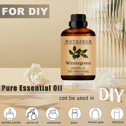 Wintergreen Essential Oil Organic 240ml | Pure & Natural for Aromatherapy Diffuser (8 fl oz)