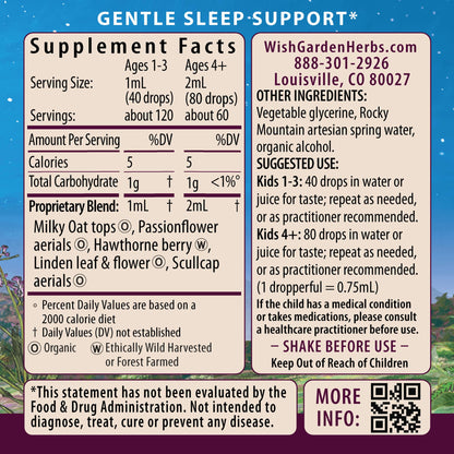WishGarden Sleepy Nights for Kids – All-Natural Herbal Sleep Tincture (No Melatonin), 4oz