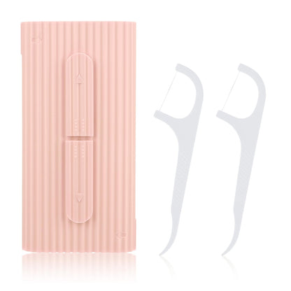 WLLHYF Portable Dental Floss Case – Refillable Travel Flosser (Pink)