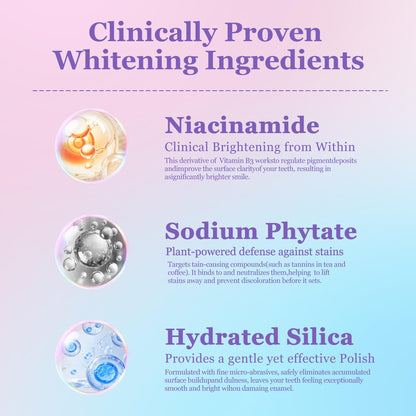 Woadee Niacinamide Whitening Toothpaste | Fluoride-Free Enamel & Gum Health | Mint