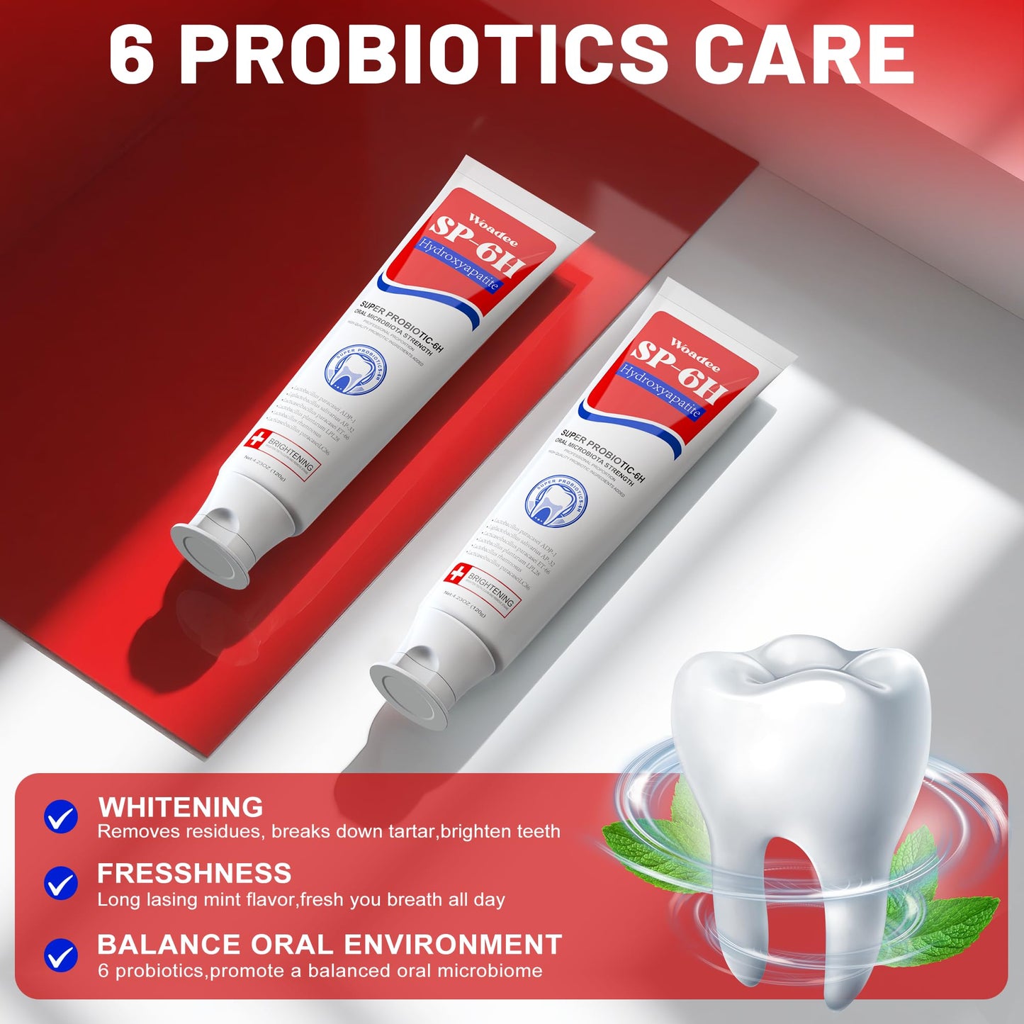 Woadee SP-6 Hydroxyapatite Toothpaste – Probiotics Whitening & Enamel Protection