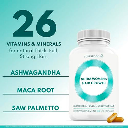 Superfood MD Women’s Balance Hair Growth – 2 Month Soy-Free Formula for 45+